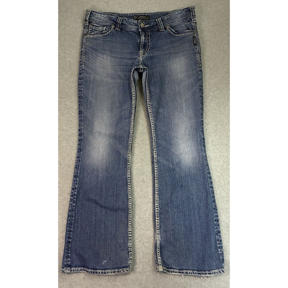 Women’s Silver Suki Surplus Bootcut Jeans Medium Wash Size W32 L30 Flap